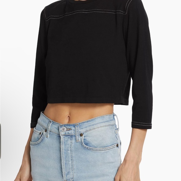 Re/done Cropped Varsity T-Shirt New - Picture 3 of 7